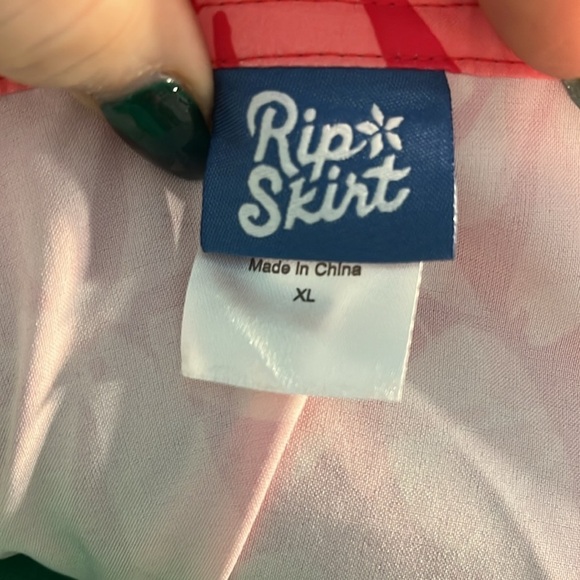 RipSkirt Hawaii Wrap Skirt CoverUp Size XL Length 1 Floral 15” Pockets Vacation - Picture 6 of 8